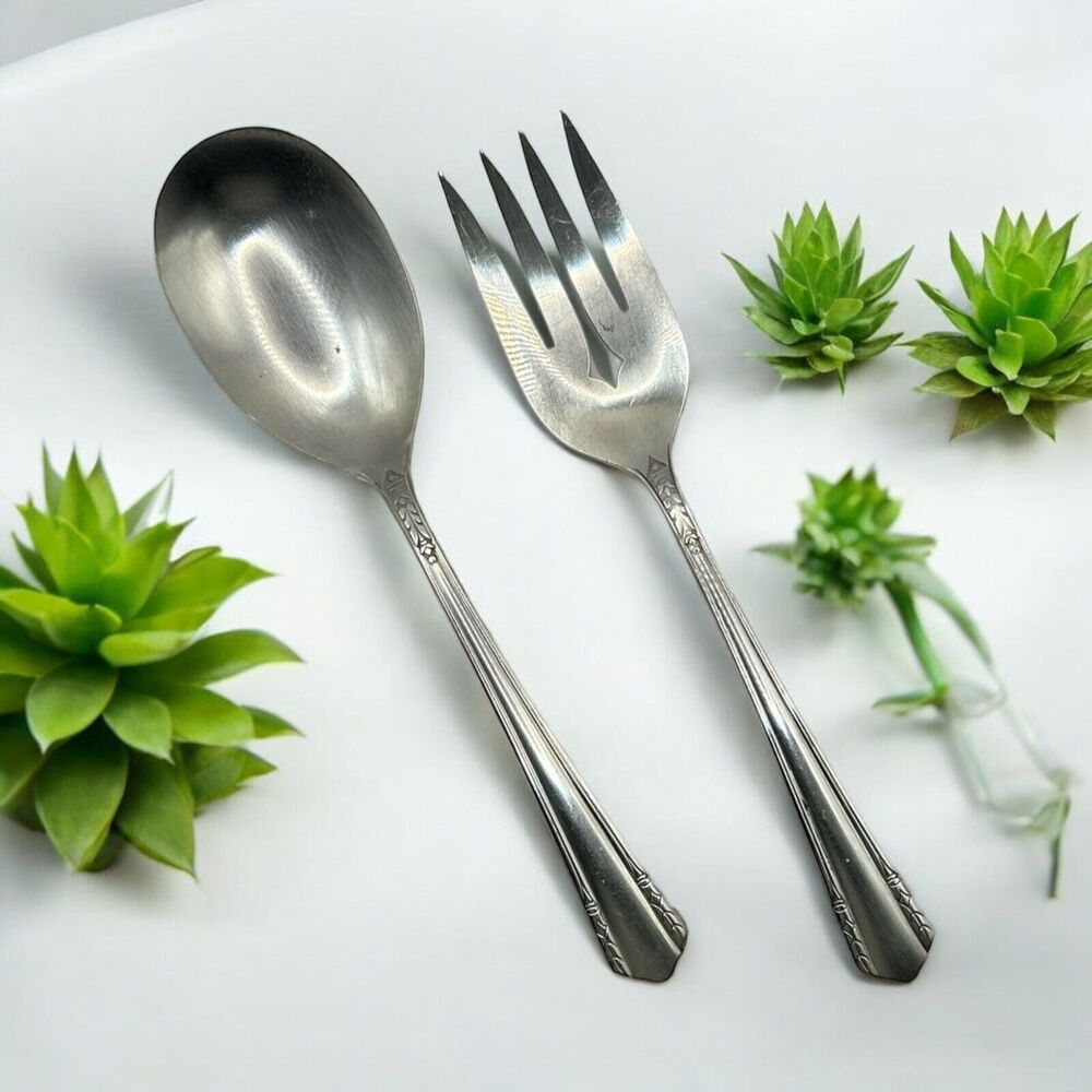 Wm A. Rogers A1 plusOneida Ltd Silverplated serving set Fork And Spoon “Malibu”